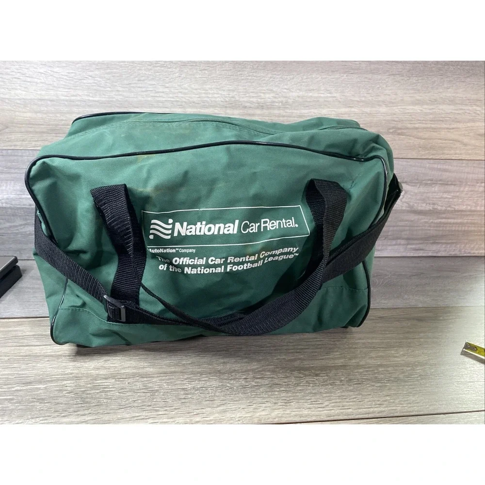 NFL Duffel Bag Unisex OS Green Fair Vintage National Car Rental Logo Canvas